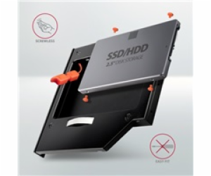 AXAGON RSS-CD12 rámeček pro 2.5" SSD/HDD do DVD slotu, 12...