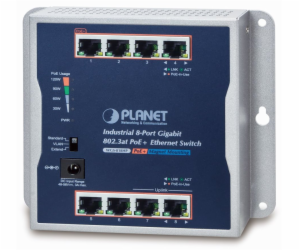 Planet WGS-818HP Planet průmyslový plochý switch 8x 1Gb, ...