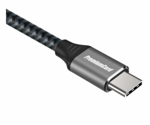 PremiumCord USB-C zahnutý kabel ( USB 3.2 GEN 2x2, 5A, 10...