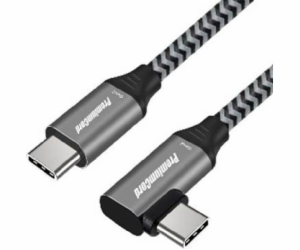 PREMIUMCORD Zahnutý kabel USB-C (USB 3.2 Gen 2, 3A, 60W, ...