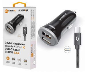 ALIGATOR Chytrá nabíječka do auta 3.4A, 2xUSB, smart IC, ...