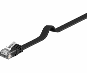 PremiumCord Plochý patch kabel UTP RJ45-RJ45 CAT6 10m černá