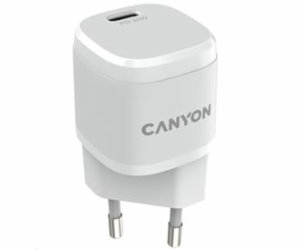 CANYON nabíječka do sítě H-20-05, 1x USB-C PD 20W, bílá