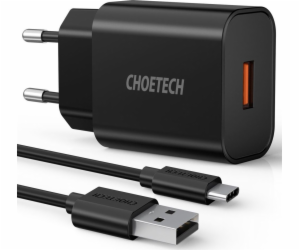 Wall Charger Choetech Q5003 18W USB-A (black)