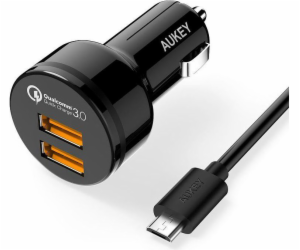 AUKEY auto nabíjecka 36W cerná 2-port USB-type A CC-T8