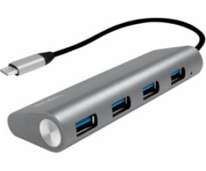 USB HUB LogiLink USB-C 3.1, 4portový, hliníkový kryt UA0309