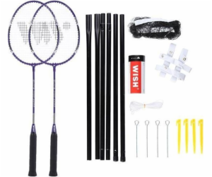 Wish Alumtec badminton racket set 4466 2 purple rackets +...