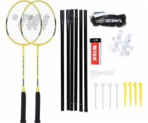 WISH Alumtec 4466 Badminton Rocket Set Yellow 2 PCS + Shu...