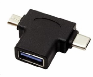 Adaptér USB3.0 female na dva konektory USB 3.1 C/male + m...