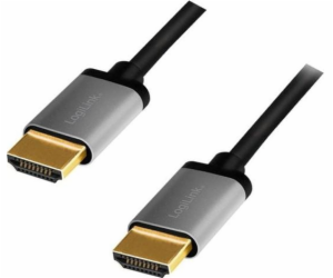 LOGILINK CHA0100 HDMI cable A/M to A/M 4K/60 Hz alu black...