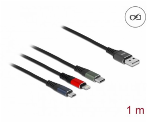 DeLOCK USB nabíjecí kabel, USB-A zástrčka > USB-C + Micro...