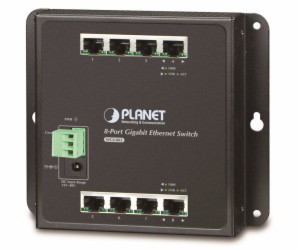 Planet průmyslový plochý switch 8x1Gb, 12-48VDC/24VAC, IP...