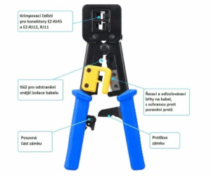 Kleště UTP Cat5, RJ45, RJ45EZ, RJ12 WS-EZ376Z Kleště UTP ...