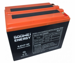 GOOWEI ENERGY 12V 55Ah 6-EVF-55 Pb trakční záložní akumul...