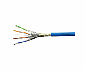 Kabel F/FTP Cat.6a 500 MHz 4x2xAWG23, LS0H modrý, Dca, 500m