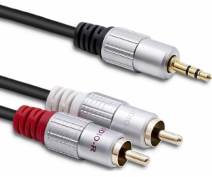 Kabel Qoltec Jack 3,5 mm – RCA (Cinch) x2 3 m černý (1_78...