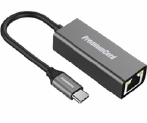 PremiumCord převodník USB-C na Gigabit konektor RJ45