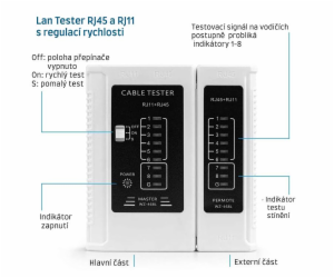 W-Star WS468WH Tester UTP WS468WH, RJ45, RJ11, STP, Cat5e...