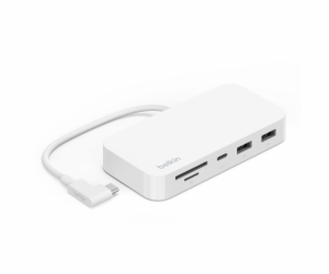 Belkin CONNECT USB-C 6v1 Multiport Hub s držákem, bílá