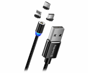 Colorway Nabíjecí Kabel 3v1 Lightning+MicroUSB+USB-C/ Mag...