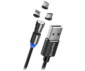 Colorway Nabíjecí Kabel 3v1 Lightning+MicroUSB+USB-C/ Mag...