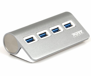 Port Connect 900121 PORT CONNECT USB HUB, 4x USB 3.0, šedý