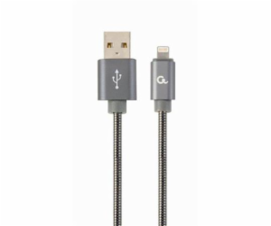 GEMBIRD CC-USB2S-AMLM-2M-BG Premium spiral metal 8-pin ch...