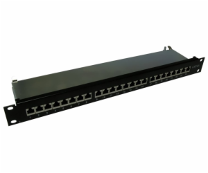 XtendLan Patch panel 19", 24 portů CAT6A, stíněný, celoko...