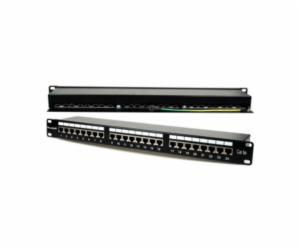 XtendLan Patch panel 19", 24 portů, stíněný, Cat.5e