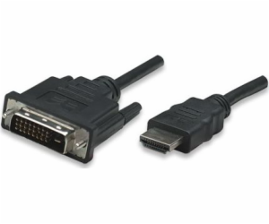 Manhattan kabel HDMI na DVI-D, Dual Link, 1m, černá