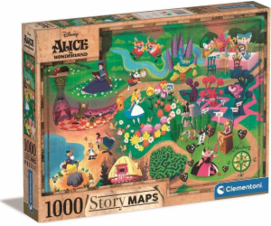 Clementoni Puzzle 1000 dílků Příběhové mapy Alenka v říši...