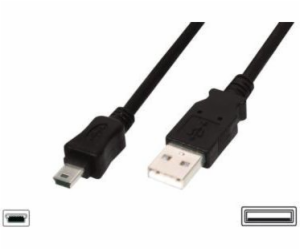 Kabel ASSMANN USB Typ AM, Mini USB M, 3m, černý