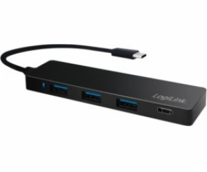 USB HUB LogiLink USB-C 3.1, 4portový, Ultra Slim, černý U...