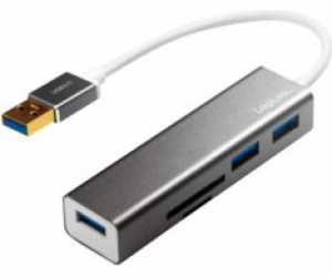 USB HUB LogiLink USB 3.0, 3portový, se čtečkou karet UA0306