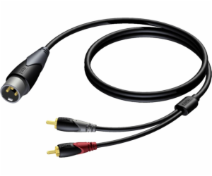 XLR audio kabel samec - 2X RCA / CINCH samec 1,5m