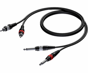 Kabel 2x RCA / Cinch Same - 2x 6,3 mm Jack Same Mono 1,5 m