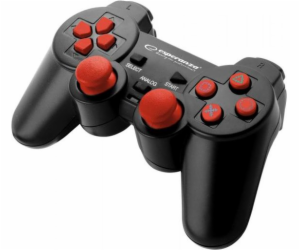 GAMEPAD PS3 / PC USB TROOPER ČERNÁ / ČERVENÁ