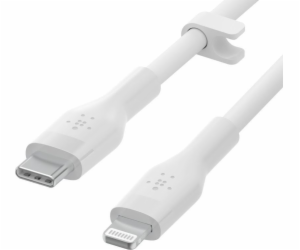 Belkin BOOST CHARGE Lightning/USB-C kabel, 3m, bílý - Flex