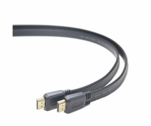 PREMIUMCORD HDMI High Speed + Ethernet plochý kabel, zlac...