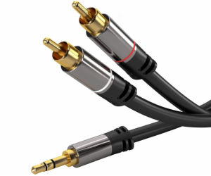 PREMIUMCORD kabel, Jack 3.5mm-2xCINCH M/M 5m