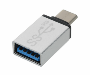 Redukce USB 3.1 konektor C/male - USB 3.0 A/female, stříb...