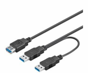 PremiumCord USB 3.0 napájecí Y kabel A/Male + A/Male -- A...