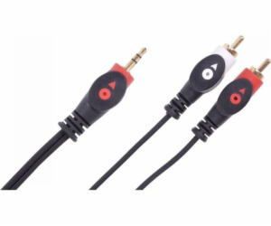 Libox Jack 3,5mm kabel – RCA (Cinch) x2 5m černý (LB0024)