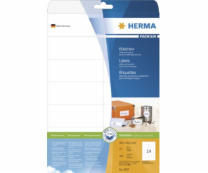 Herma Labels Premium 5057, A4, bílá, 105 x 42,3 mm, matný...