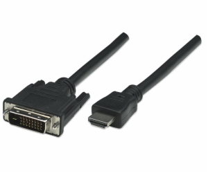 TECHLY 304611 Monitor cable HDMI/DVI-D 24+1 M/M 1.8m black