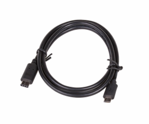 Akyga kabel microUSB / USB type C 1.0m/černá 