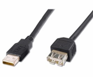 PremiumCord kabel prodlužovací USB 2.0, A-A, 1m, černá