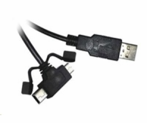 PREMIUMCORD Kabel USB 2.0 A - microUSB/miniUSB 5pin 2m (F/F)