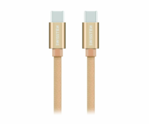 Swissten Datový Kabel Textile USB-C / USB-C 1,2 M Zlatý