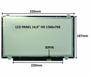 SIL LCD PANEL 14,0" HD 1366x768 30PIN MATNÝ / ÚCHYTY NAHO...